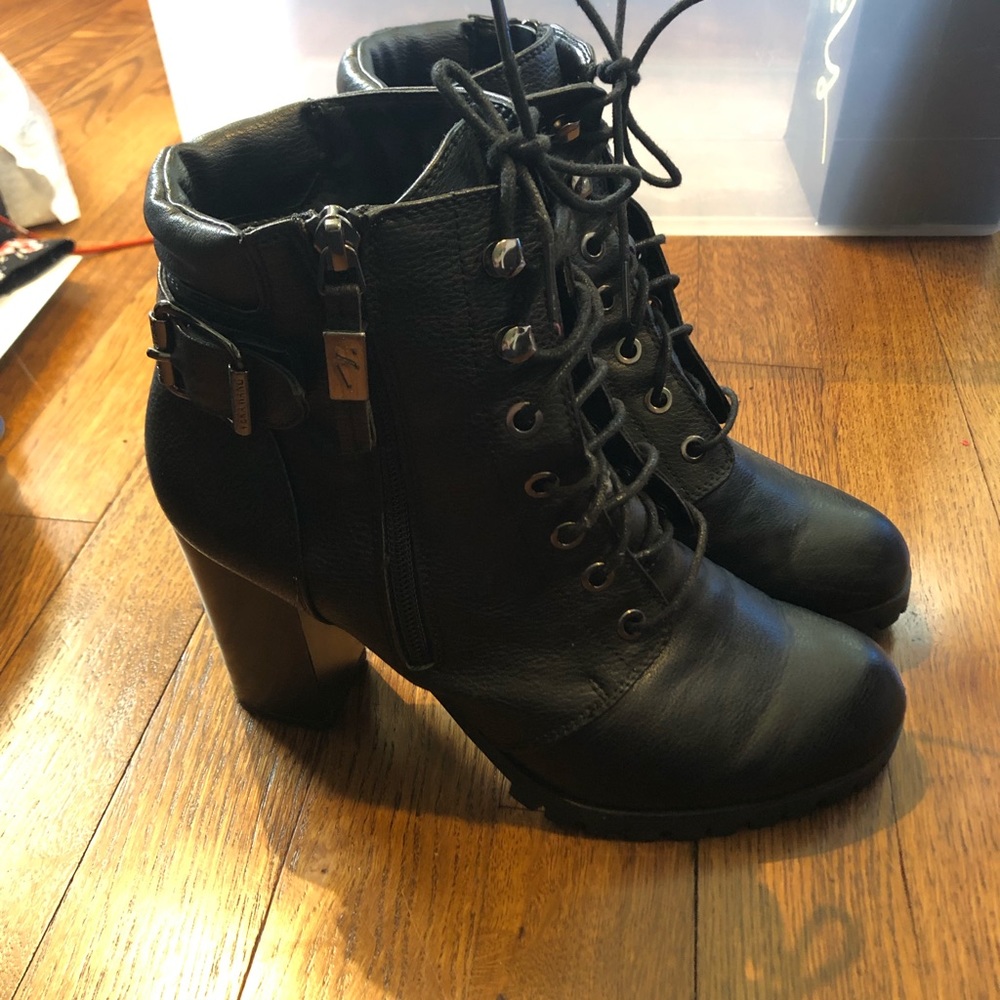 Black lace up boots